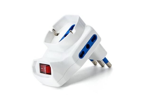 Adattatore a 3 vie - 2 P17/11 & 1 P40 (short) - con interruttore - bianco Aigostar 16A - 198527