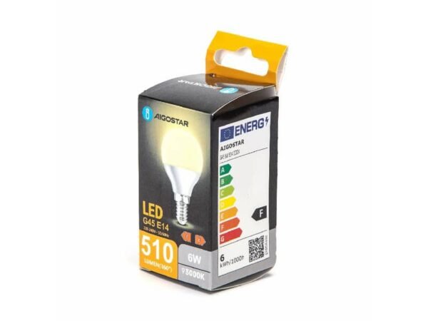 Lampadina LED G45 E14 6W - 510 lumen Aigostar luce calda B10105MQT