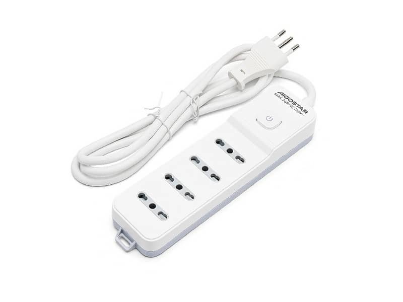 Multipresa bassa a 4 vie P17/P11 con interruttore 16A – cavo 1,5 m Aigostar bianco e grigio – 281489