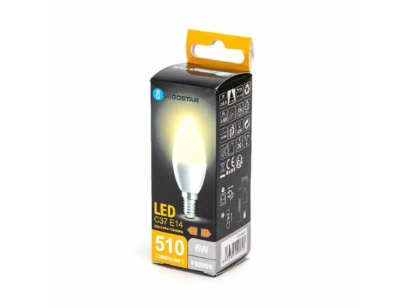 Lampadina LED C37 E14 6W 510 lumen Aigostar luce calda B10105MQP