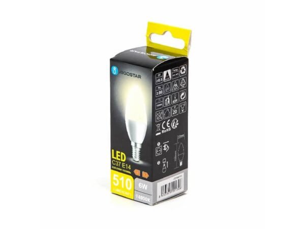 Lampadina LED C37 E14 6W 510 lumen Aigostar luce naturale B10105MQO