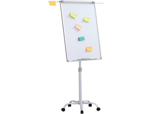 Lavagna magnetica cancellabile a secco con fogli mobili, cornice in alluminio e cavalletto Office Products 70x100 cm
