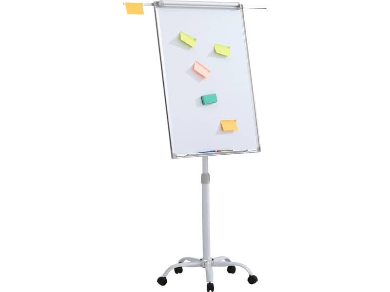 Lavagna magnetica cancellabile a secco con fogli mobili, cornice in alluminio e cavalletto Office Products 70×100 cm