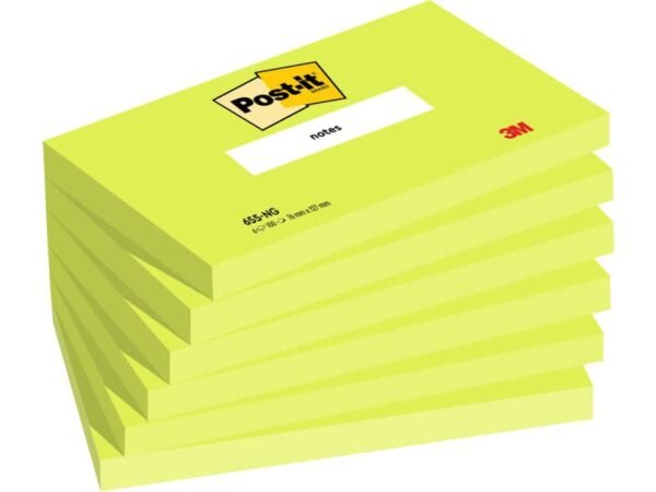 Foglietti Post-it© verde acido 100 fogli/blocchetto conf. 6 pz 76x127 mm 7100296121