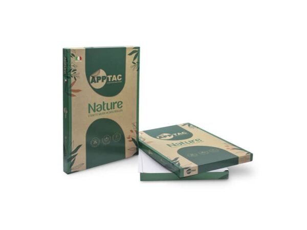 Etichette autoadesive bianche Nature in carta riciclata AppTac ÿ105x74 mm - 8 et./foglio - cf. da 100 fogli NAT0512