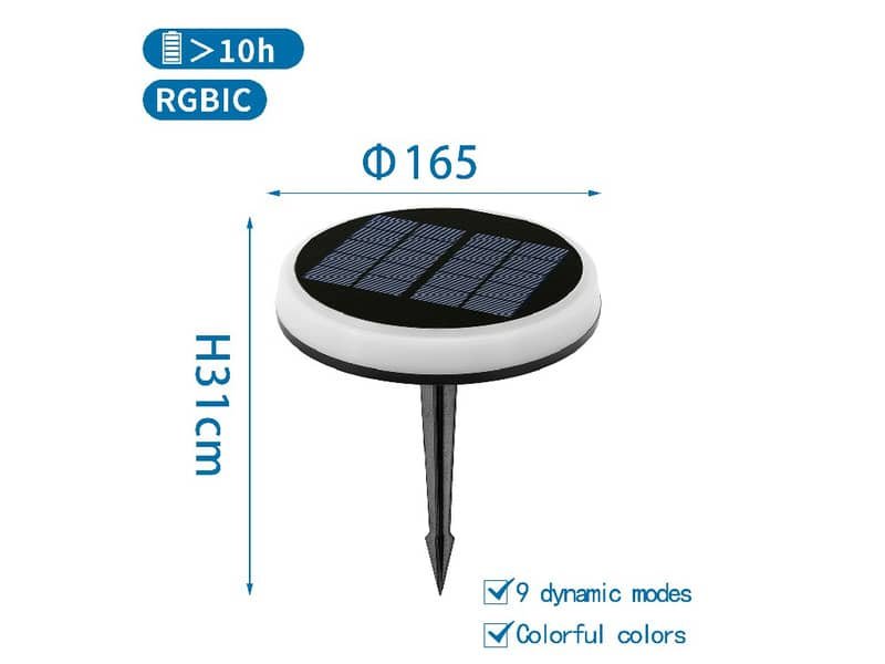 Faretto segnapassi LED da esterno con pannello solare e sensore crepuscolare Aigostar luce RGB – B10201AQ6