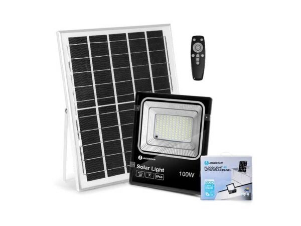 Faretto a LED da esterno con pannello solare nero Aigostar 100 W B10202H5O