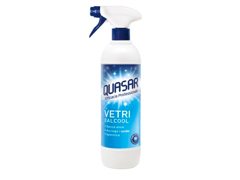 Deteregente per vetri in spray Quasar con alcool in flacone da 580 ml – 40895PIT