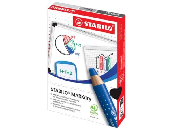 Matitone colorato per lavagne e blocchi Stabilo MARKdry con mina XXL blu 648/41