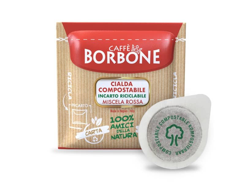 CaffŠ in cialda compostabile ESE 44 mm Caffe Borbone qualit… Rossa – in conf. da 100 pz – 44BRED100N