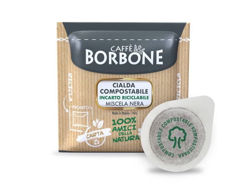 CaffŠ in cialda compostabile ESE 44 mm Caffe Borbone qualit… Nera – in conf. da 100 pz – 44BNERA100N
