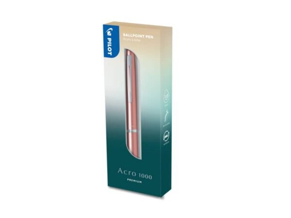 Penna a sfera a scatto Pilot Acroball 1000 1 mm colore oro rosa in confezione regalo - 011255