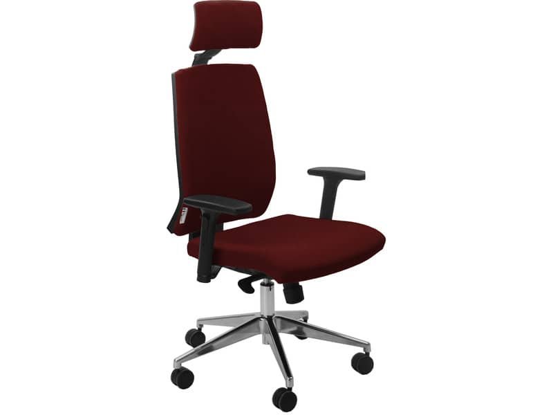 Sedia operativa girevole Unisit Larissa LR1SB con poggiatesta – rivestimento ignifugo bordeaux – LR1SB/ID