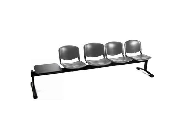 Panca 4 posti attesa Unisit Dado D5P4PT con tavolino - PPL nero D5P4PT/NE