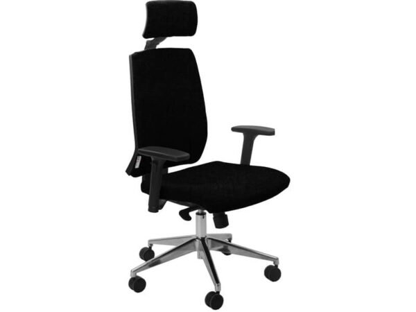 Sedia operativa girevole Unisit Larissa LR1SB con poggiatesta - rivestimento ignifugo grigio scuro - LR1SB/IT