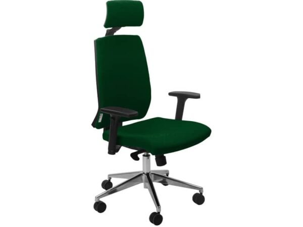 Sedia operativa girevole Unisit Larissa LR1SB con poggiatesta - rivestimento Eco verde - LR1SB/EV