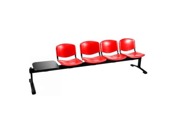 Panca 4 posti attesa Unisit Dado D5P4PT con tavolino - PPL rosso D5P4PT/RO