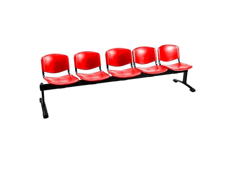 Panca 5 posti attesa Unisit Dado D5P5P – PPL rosso D5P5P/RO