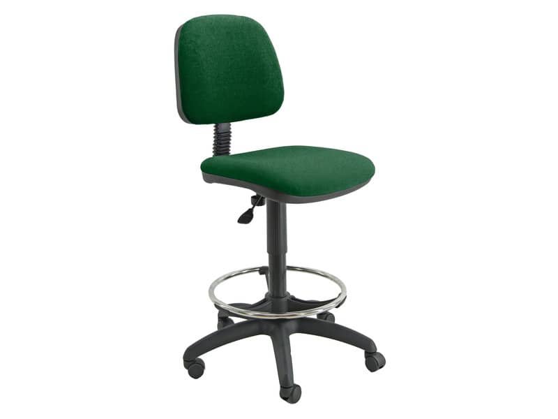 Sgabello tecnico Unisit Esos EOE4S seduta alta – poggiapiedi telescopico – rivestimento Eco verde EOE4S/EV