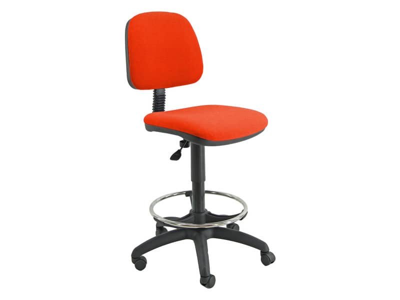Sgabello tecnico Unisit Esos EOE4S seduta alta – poggiapiedi telescopico – rivestimento Eco arancione EOE4S/EA
