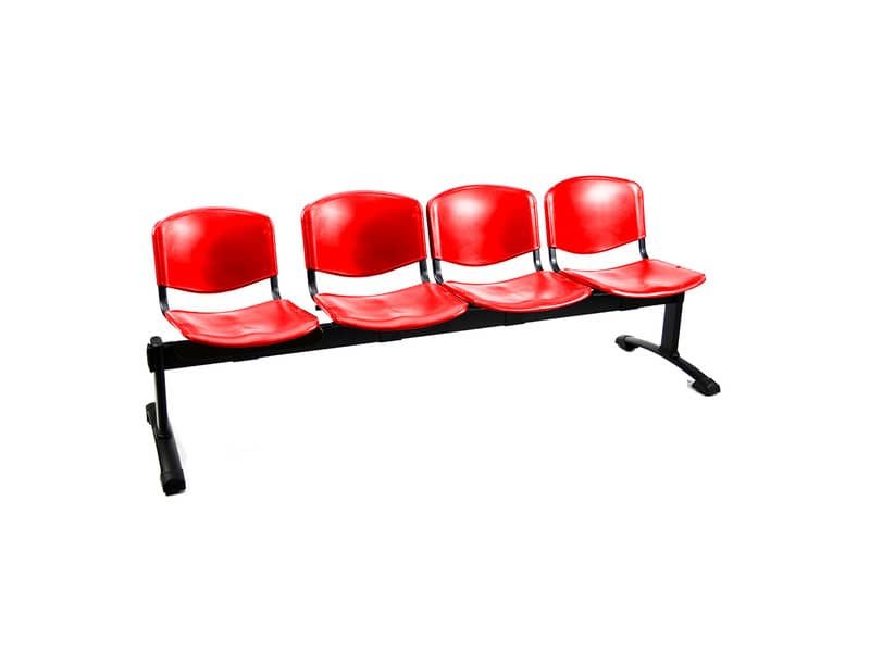 Panca 4 posti attesa Unisit Dado D5P4P – PPL rosso D5P4P/RO