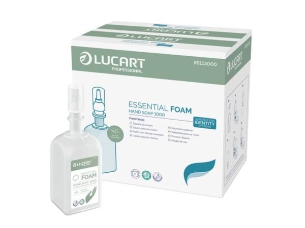 Ricarica sapone in schiuma Lucart Professional 6x1L Essential Foam per dispenser Identity Soap - 89113000