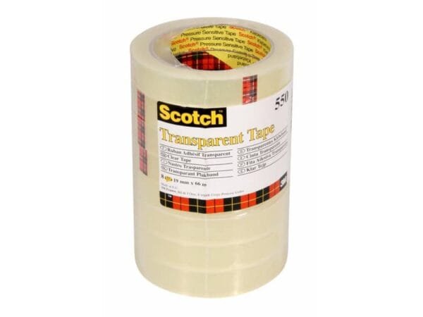 Nastro adesivo Scotch© 550 19 mm x 66 m trasparente torre da 8 rotoli - 550-1966