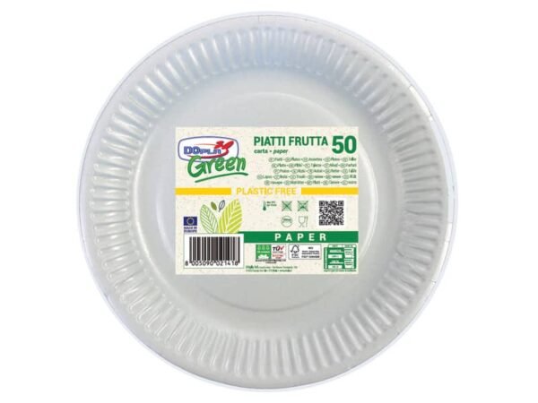 Piatti frutta fibra vergine Dopla Green  180 mm - conf. 50 pz 11800