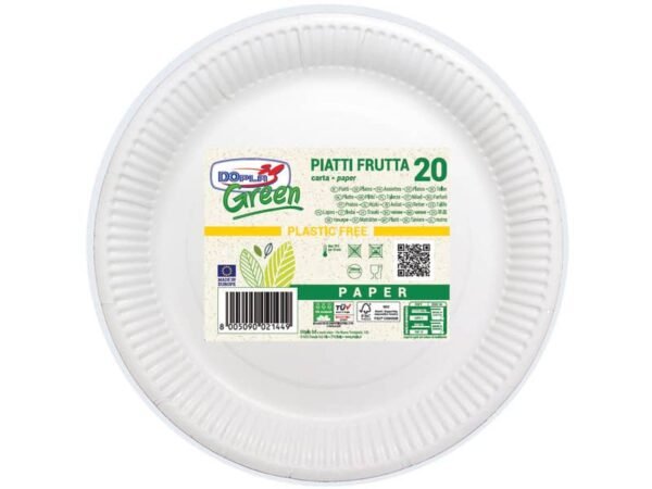 Piatti frutta fibra vergine Dopla Green  180 mm - conf. 20 pz 11803