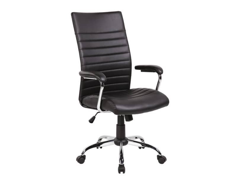Seduta semi-direzionale nera ecopelle con braccioli Office Products Ibiza 23023381-05