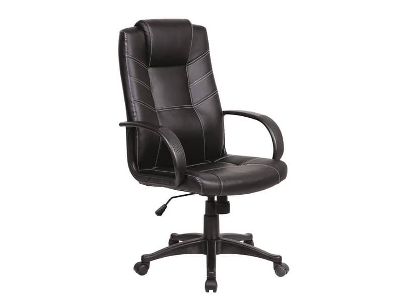 Poltrona direzionale nera ecopelle con braccioli Office Products Corsica 23023341-05