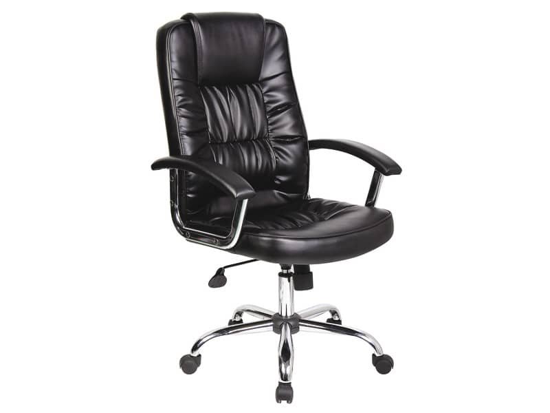 Poltrona direzionale nera ecopelle con braccioli Office Products Cyprus 23023361-05