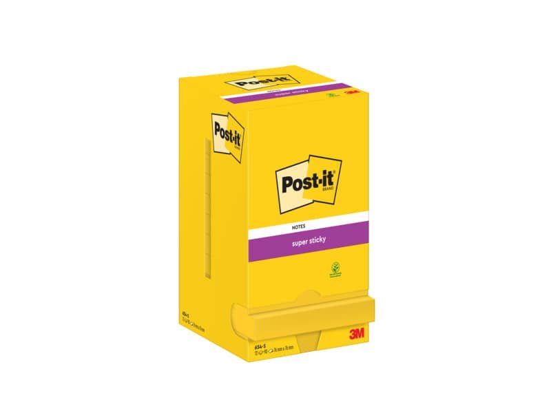 Foglietti riposizionabili Super Sticky Notes Post-it© giallo oro – 76×76 mm 12 blocchetti da 90 ff – 7100290189