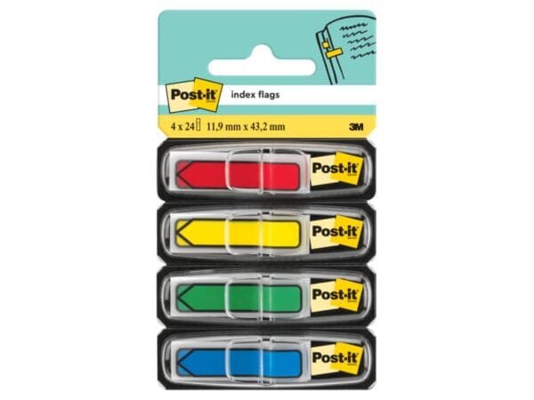 Segnapagina removibili Post-it© Index Mini ''Freccia'' 684 classici assortiti 4 confezioni da 24 - 684ARR3