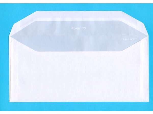 Busta bianca senza finestra Blasetti Pocket 80 g/m2 in conf. 500 buste 110x230 mm - 025