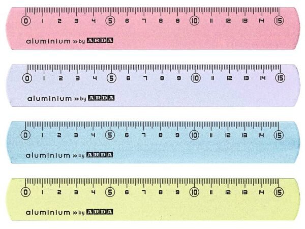 Righelli in alluminio 15 cm Arda colori assortiti in conf. da 24 pz - 17815COLBAR