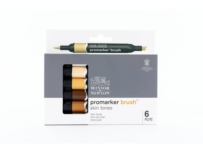 Pennarelli doppia punta Winsor&Newton brush 6 colori assortiti carne – 0290127