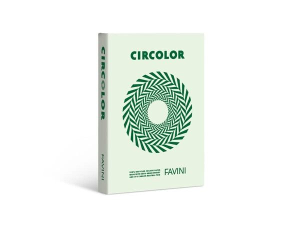 Carta colorata Favini Circolor 100% riciclata 160 g/mý A4 - risma da 250 fogli verde menta - A74P324