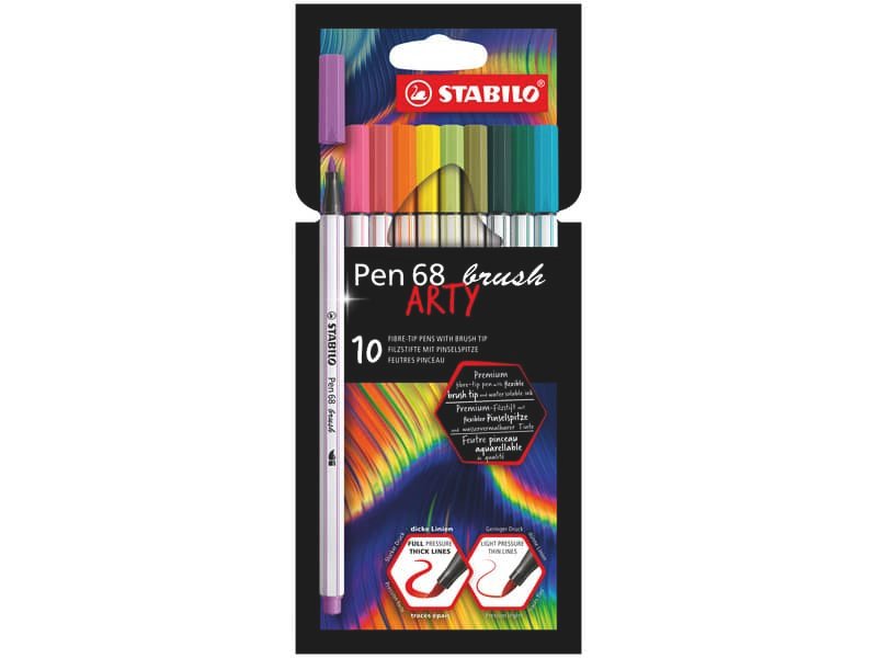 Pennarello Stabilo Arty Line Pen 68 brush punta a pennello in conf. 8 colori assortiti – 568/10-21-20