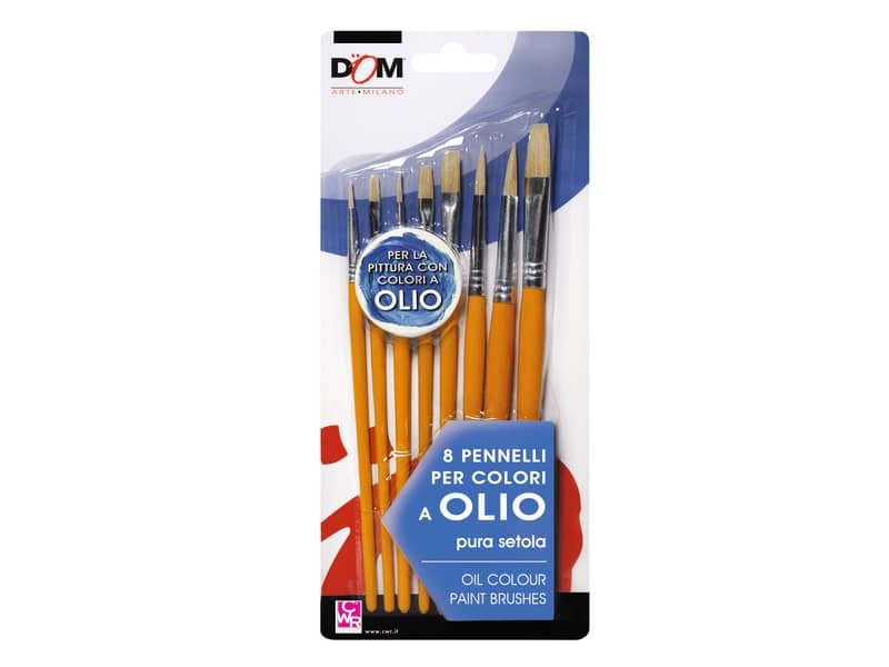 Pennelli  CWR in conf. da 8 pz – punte e misure assortite – per colori a olio – 11650