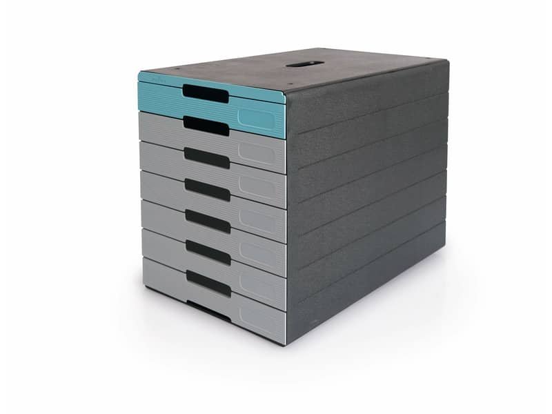 Cassettiera Durable Idealbox Pro 7 cassetti 250x365xH.322 mm blu 7763-07