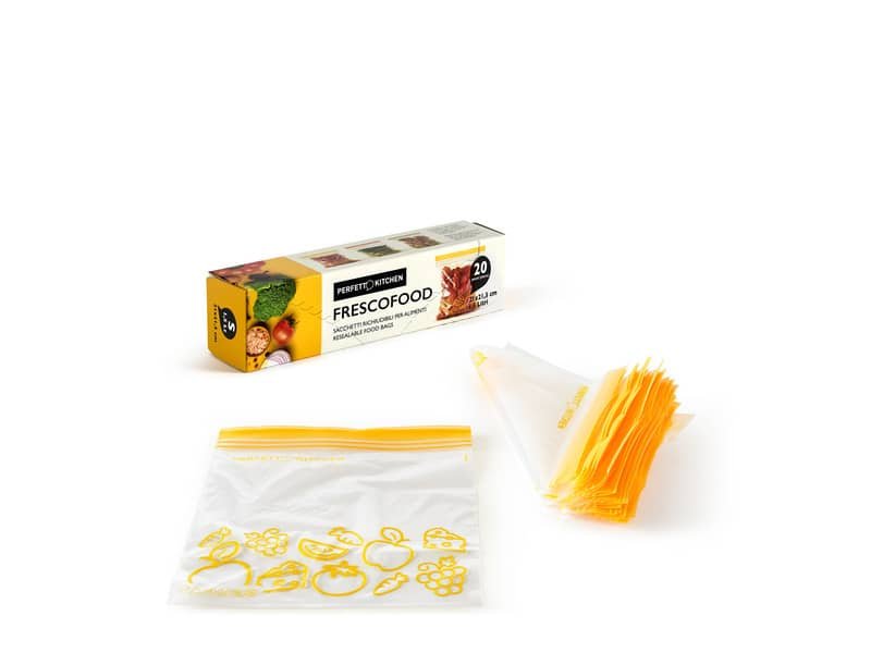 Sacchetti richiudibili per alimenti Perfetto ”Frescofood” – conf. 20 pz S – 21×21,5 cm – 29161