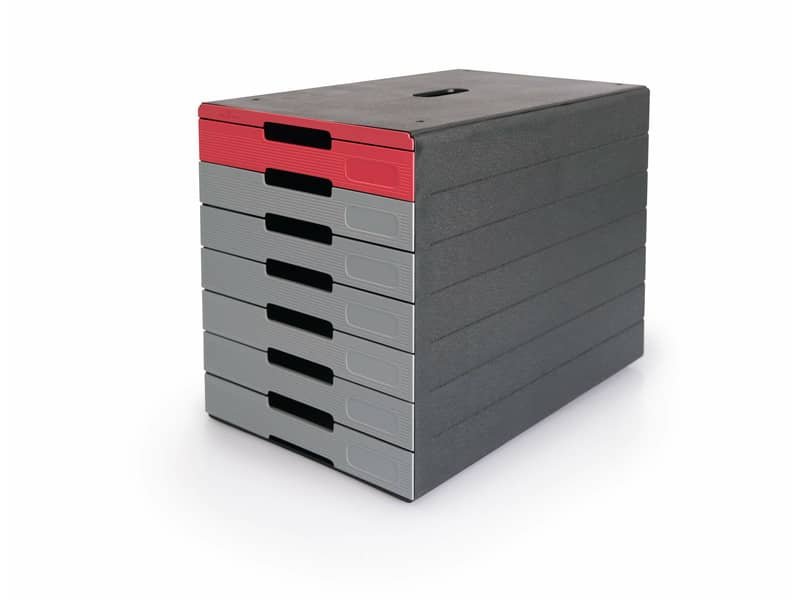 Cassettiera Durable Idealbox Pro 7 cassetti 250x365xH.322 mm rosso 7763-03