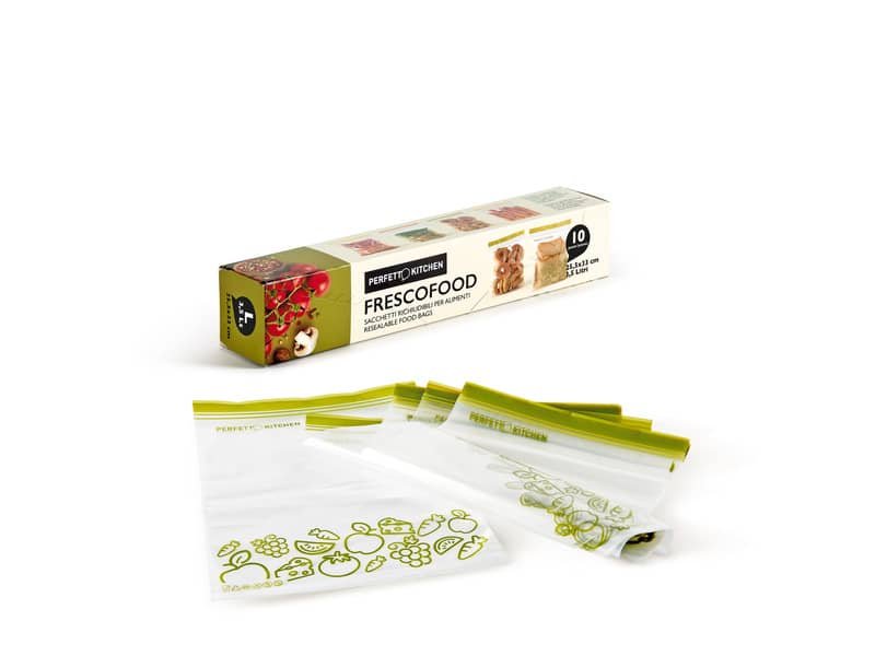 Sacchetti richiudibili per alimenti Perfetto ”Frescofood” – conf. 10 pz L – 25,5×33 cm – 29163