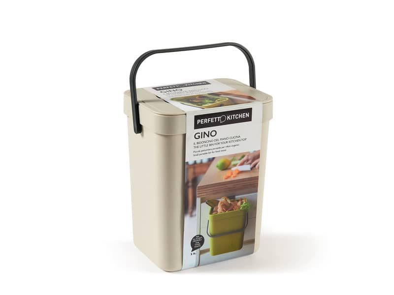 Pattumiera per rifiuti organici Perfetto capienza 5 L ”GINO” ghiaccio 29102