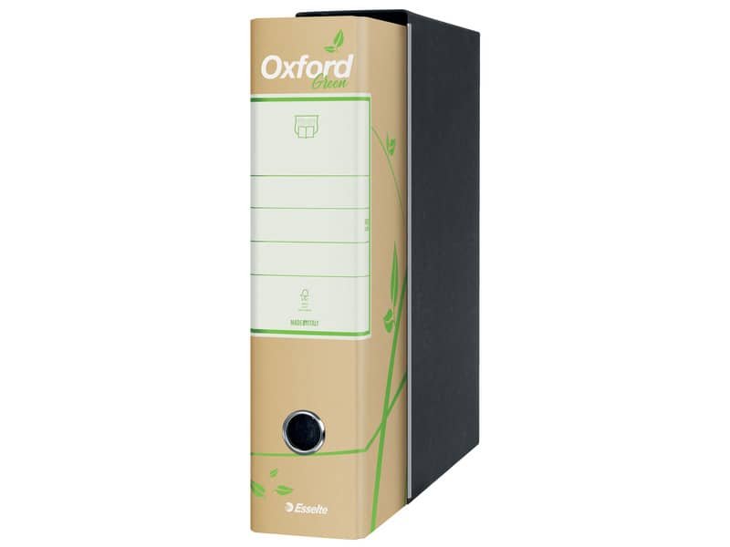 Registratore protocollo Esselte Oxford Green con custodia 23×33 cm 100% carta riciclata dorso 8 cm – 397850501