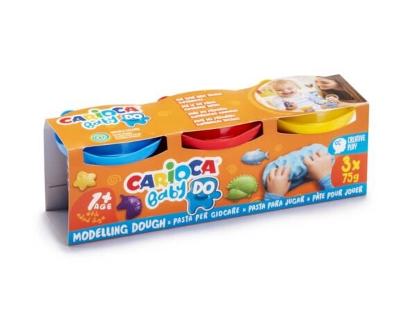 Pasta modellabile colorata Carioca Baby Do 75 g - conf. da 3 pezzi 43179