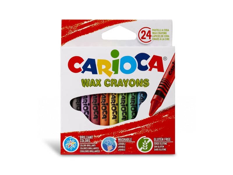 Pastelli a cera Carioca Wax Crayons punta 8 mm – conf. da 12 colori assortiti – 42365