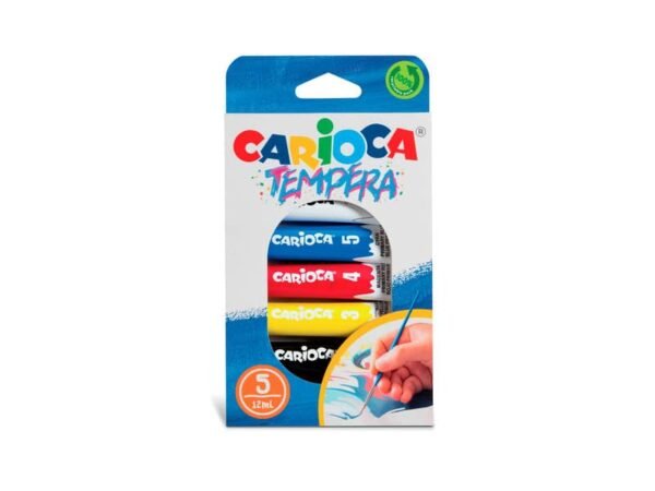 Tempera in tubetti Carioca 12 ml - conf. da 5 colori assortiti 40013