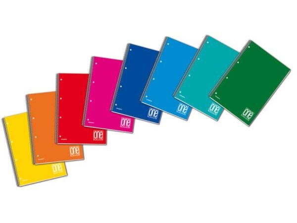 Quaderno spiralato One Color A4 - 80 g/m2 - 60 ff con 4 fori - 4 mm 1154